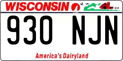 WI license plate 930NJN