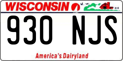 WI license plate 930NJS