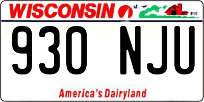WI license plate 930NJU