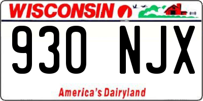 WI license plate 930NJX