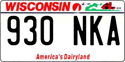 WI license plate 930NKA