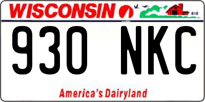 WI license plate 930NKC