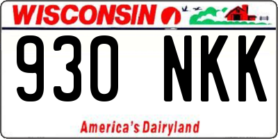 WI license plate 930NKK