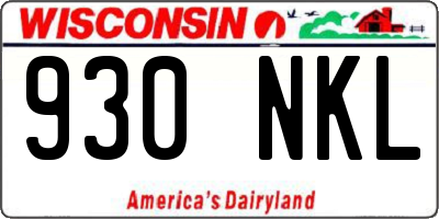 WI license plate 930NKL
