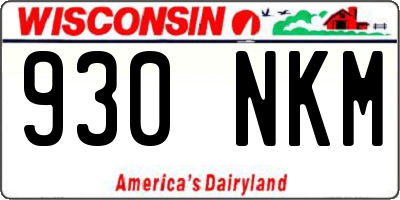 WI license plate 930NKM