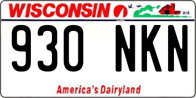 WI license plate 930NKN