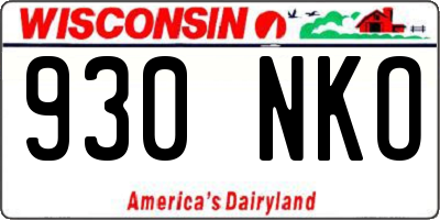 WI license plate 930NKO