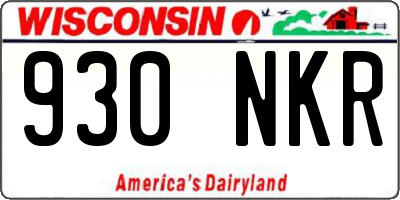 WI license plate 930NKR