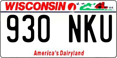 WI license plate 930NKU