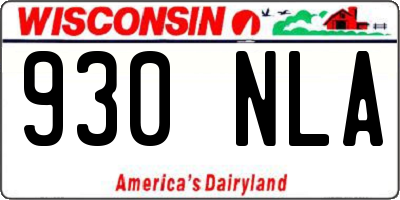 WI license plate 930NLA