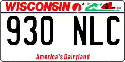 WI license plate 930NLC