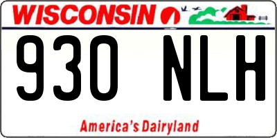 WI license plate 930NLH
