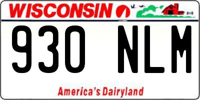 WI license plate 930NLM