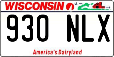 WI license plate 930NLX