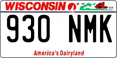 WI license plate 930NMK