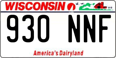 WI license plate 930NNF
