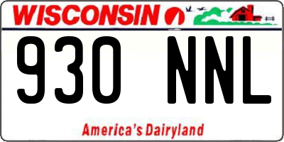 WI license plate 930NNL