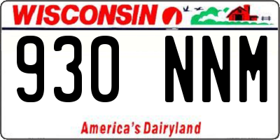 WI license plate 930NNM