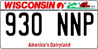 WI license plate 930NNP