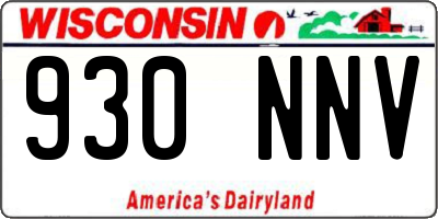 WI license plate 930NNV