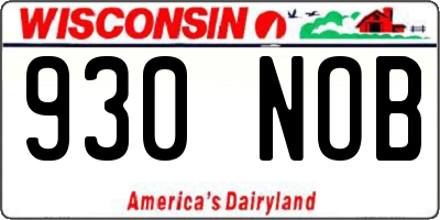 WI license plate 930NOB