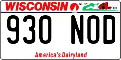 WI license plate 930NOD