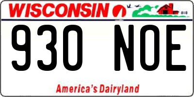 WI license plate 930NOE