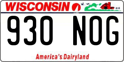 WI license plate 930NOG