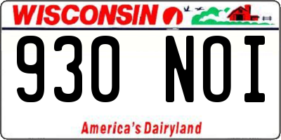 WI license plate 930NOI
