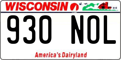 WI license plate 930NOL
