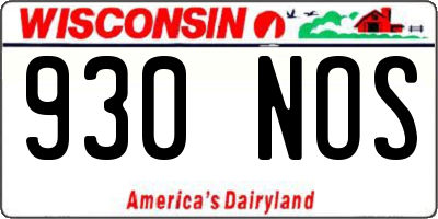WI license plate 930NOS