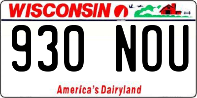 WI license plate 930NOU