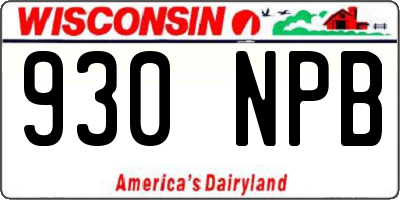 WI license plate 930NPB