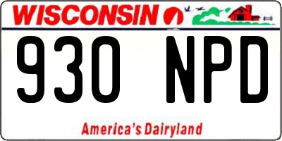 WI license plate 930NPD
