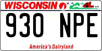 WI license plate 930NPE