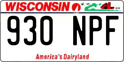 WI license plate 930NPF