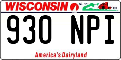 WI license plate 930NPI