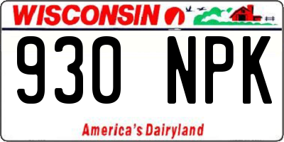 WI license plate 930NPK