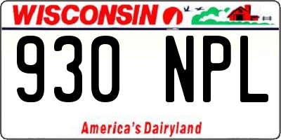 WI license plate 930NPL