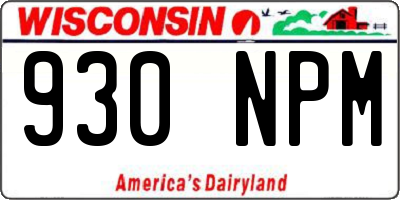 WI license plate 930NPM