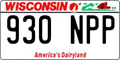 WI license plate 930NPP