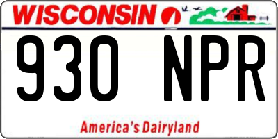 WI license plate 930NPR