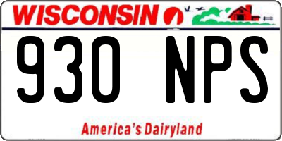 WI license plate 930NPS