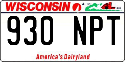 WI license plate 930NPT