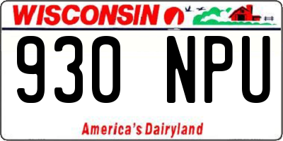 WI license plate 930NPU