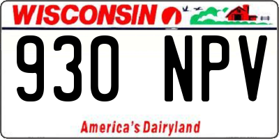 WI license plate 930NPV