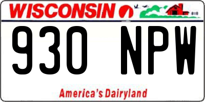 WI license plate 930NPW
