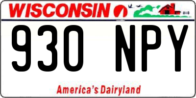 WI license plate 930NPY