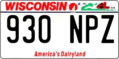 WI license plate 930NPZ