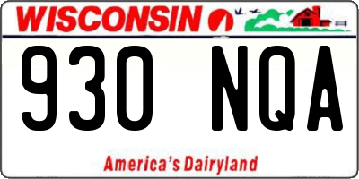 WI license plate 930NQA